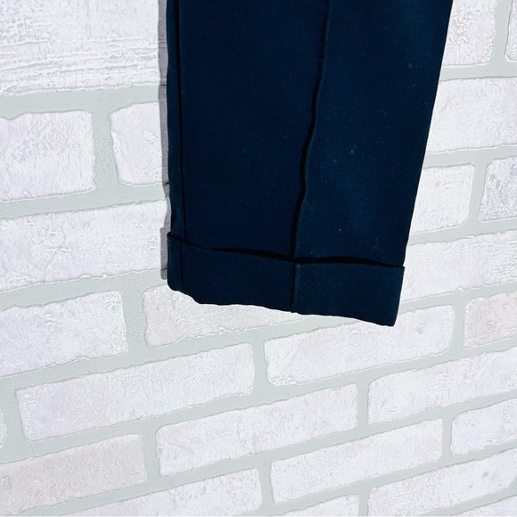 Maeve by Anthropologie Pintuck Tapered Leg Cuffed Black Trousers Size 8 - Picture 6 of 11